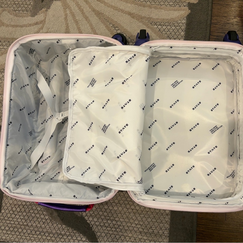 State Mini Logan Pink and Purple Rolling Suitcase - Picture 13 of 14